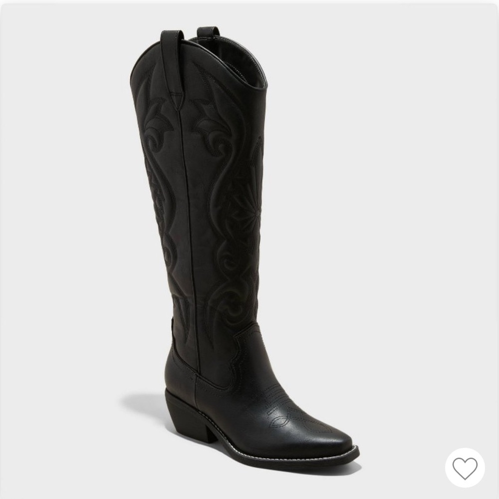 Elegant Black Tall Cowboy Boots